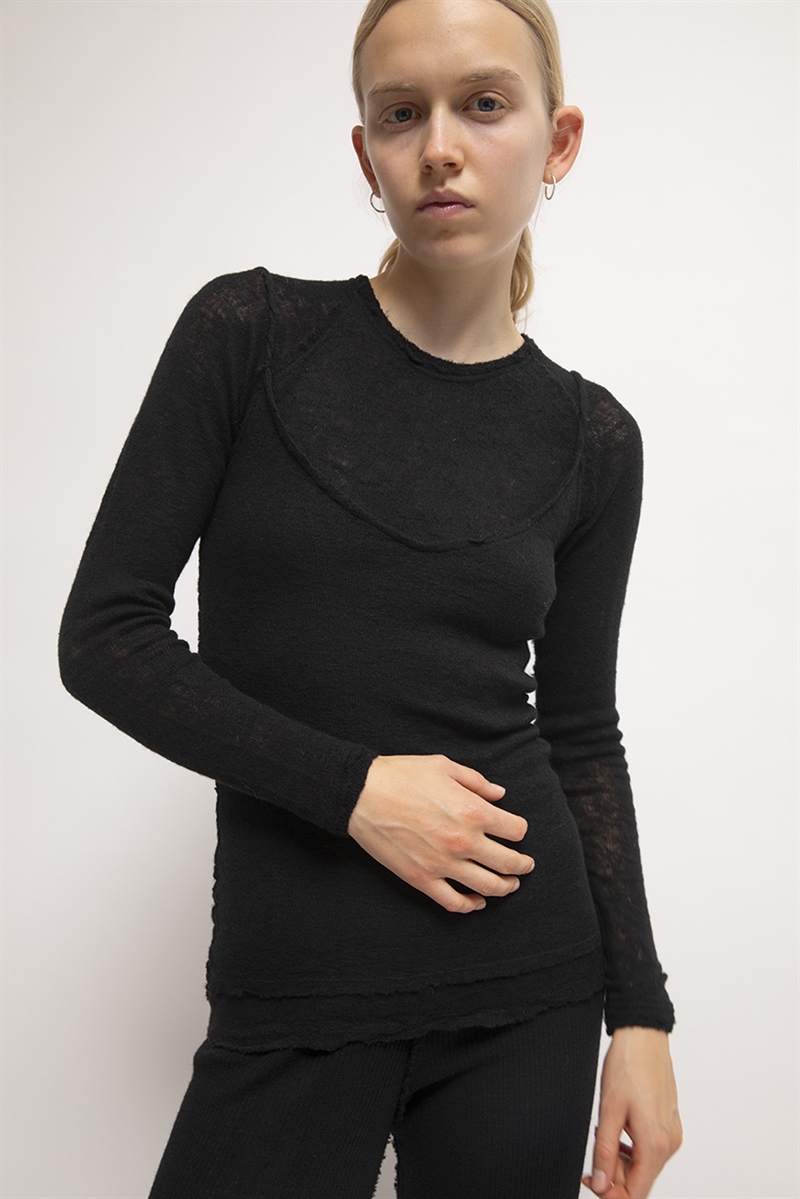 GUDRUN GUDRUN BARBA TRÖJA ECOWOOL SVART