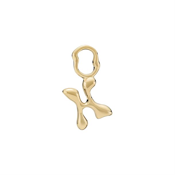 MARIA BLACK BOKSTAV CHARM H GULDPLATERAD