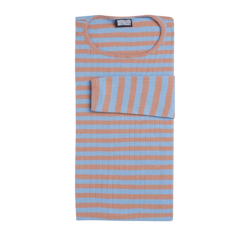 NØRGAARD PAA STRØGET 101 LS TEE ONE SIZE BRUNN/LJUSBLÅ